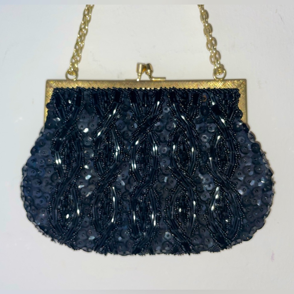 Beaded Hand Purse | Handmade | Gold Chain - Picture 3 of 16